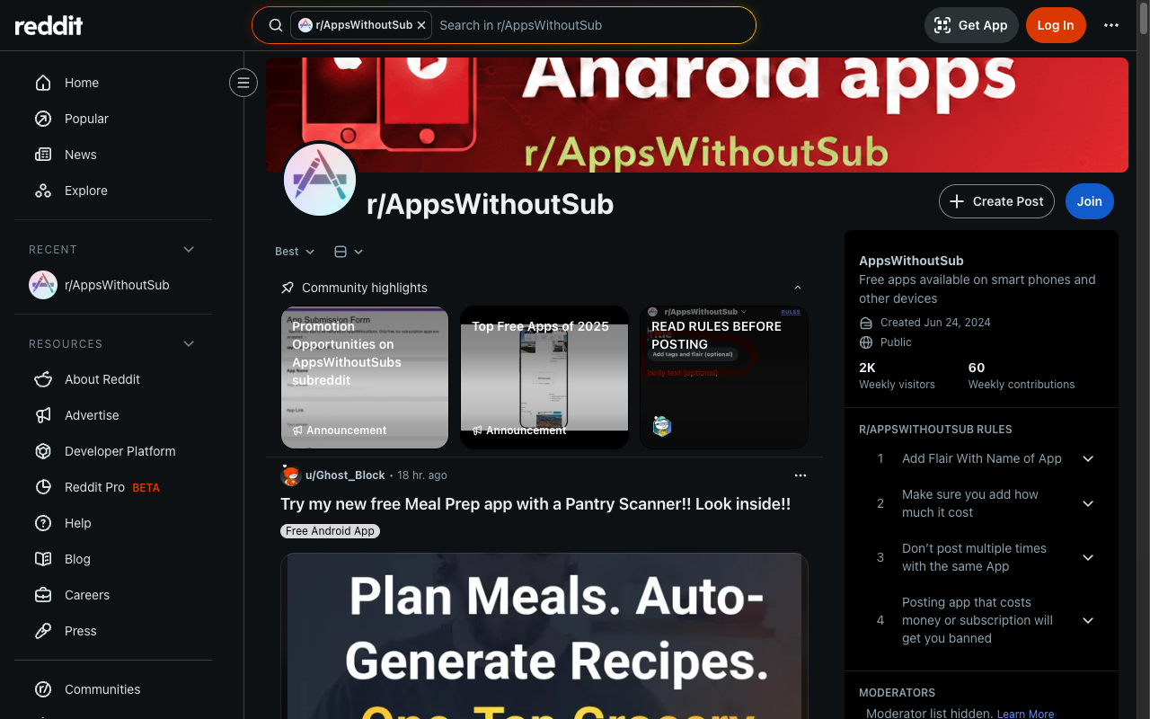 r/AppsWithoutSub