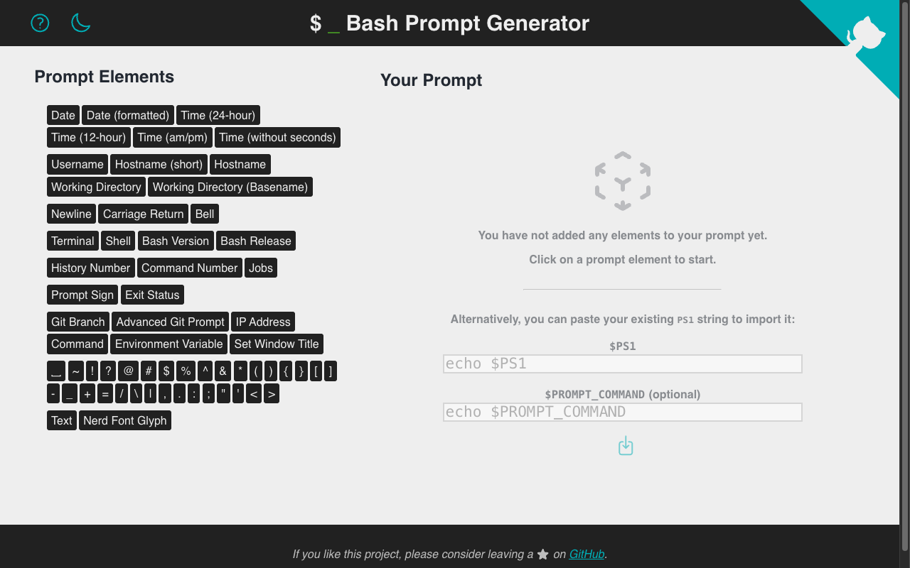 Bash Prompt Generator
